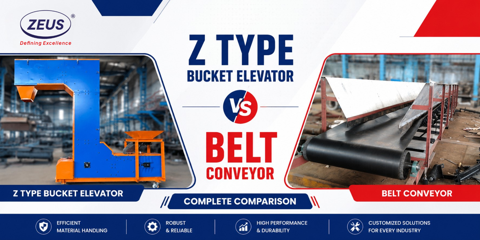 Z Type Bucket Elevator vs Belt Conveyor